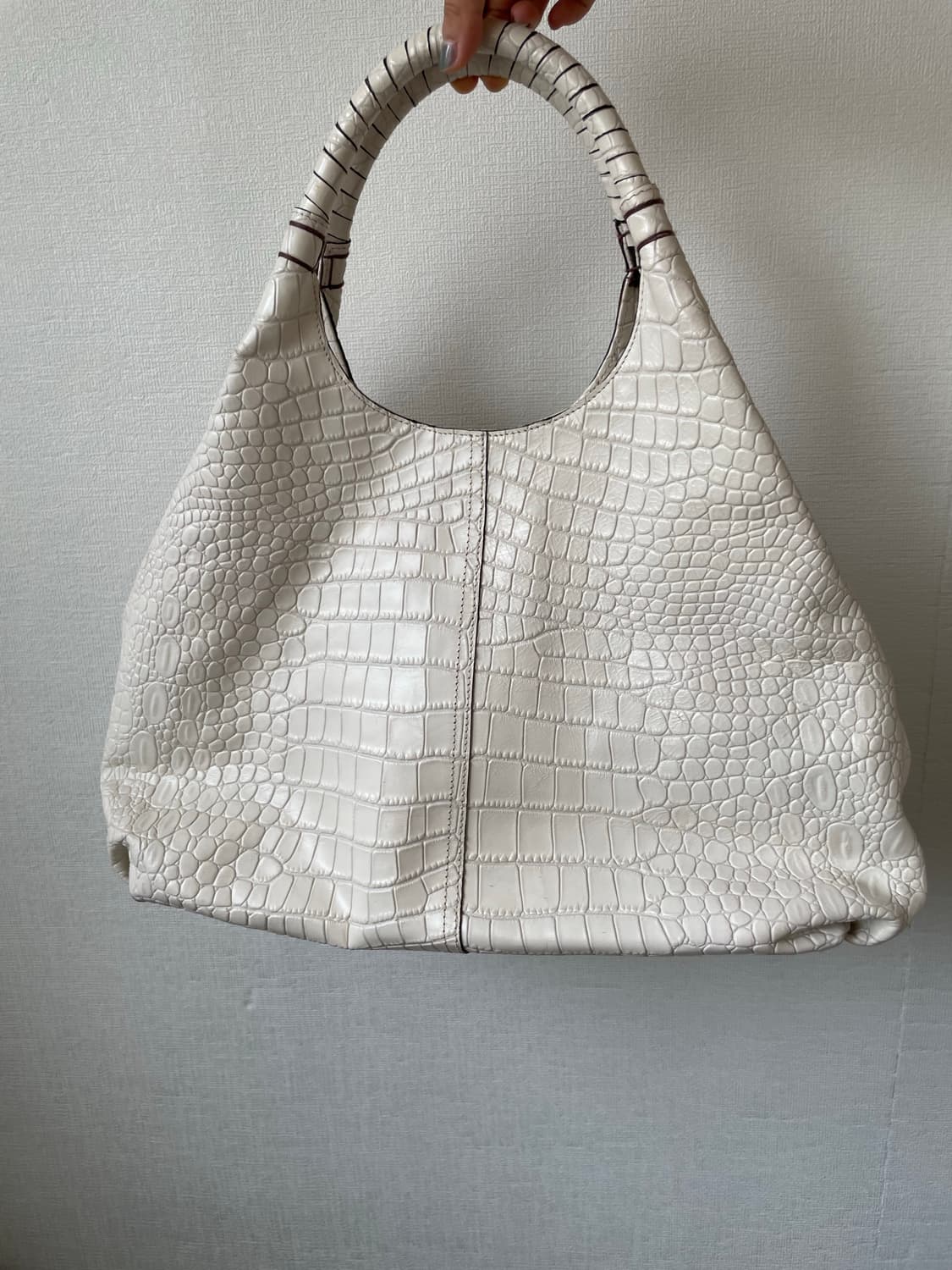 Real Leather White Cowhide Python Big Ba 상품이미지2