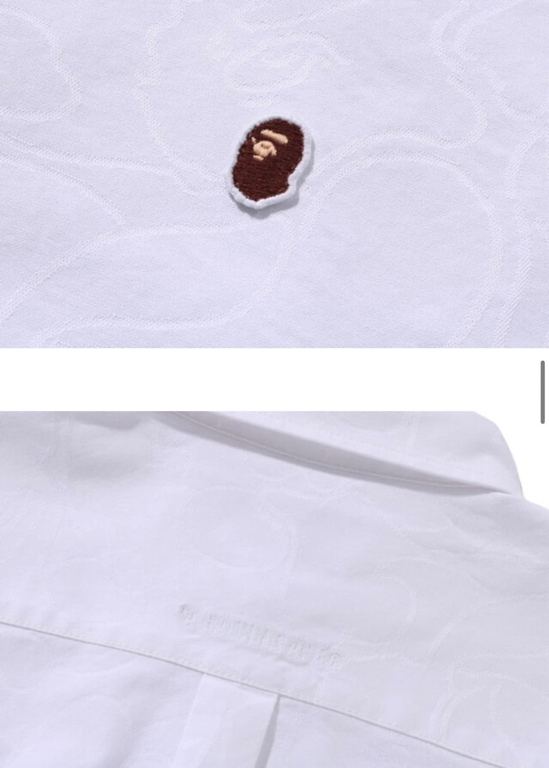 베이프 원 포인트 라인 카모 자카드 옥스포드 셔츠 화이트 상품이미지2