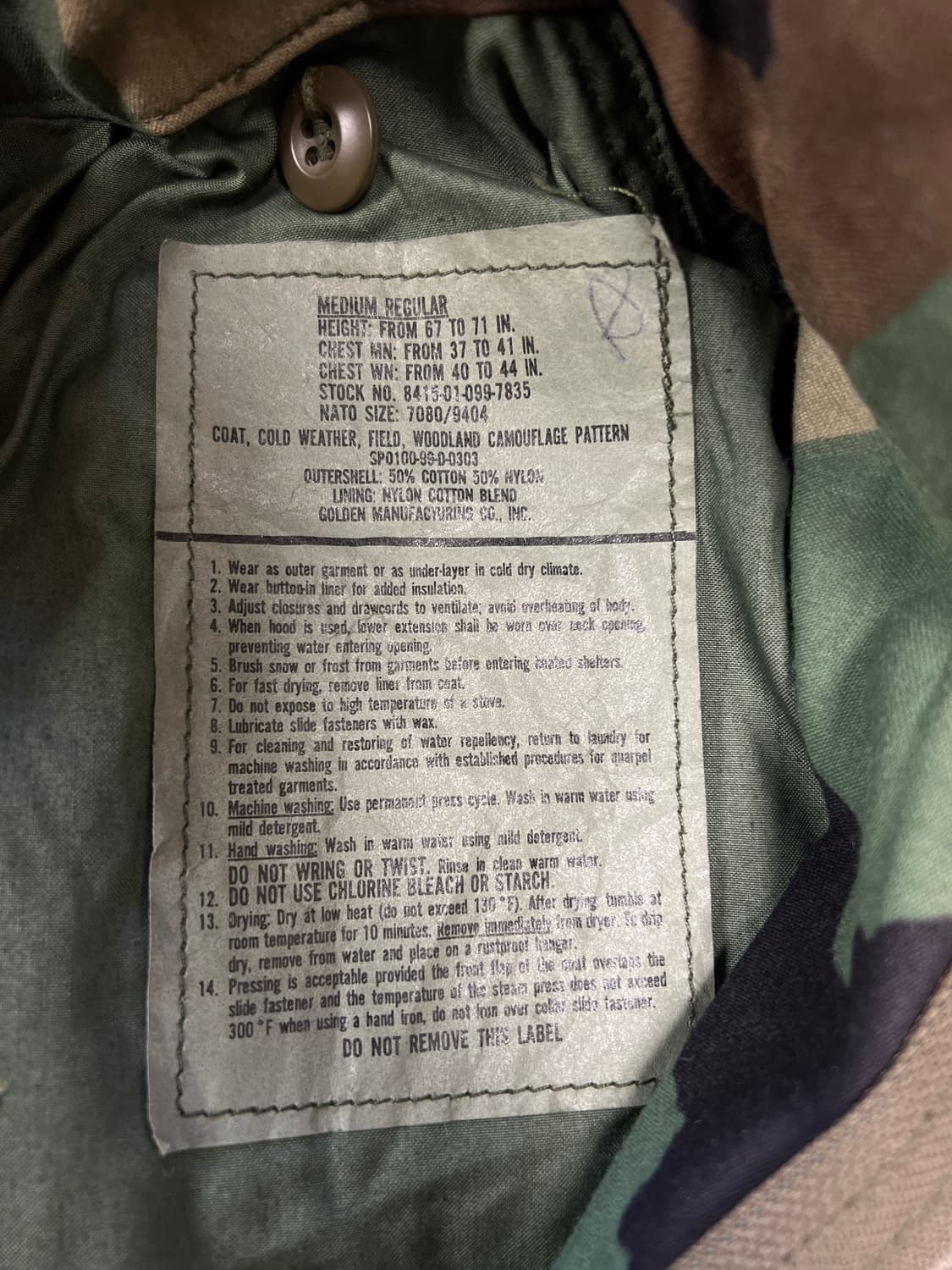 [M-R] M65 OG 우드랜드 필드자켓 상품이미지5