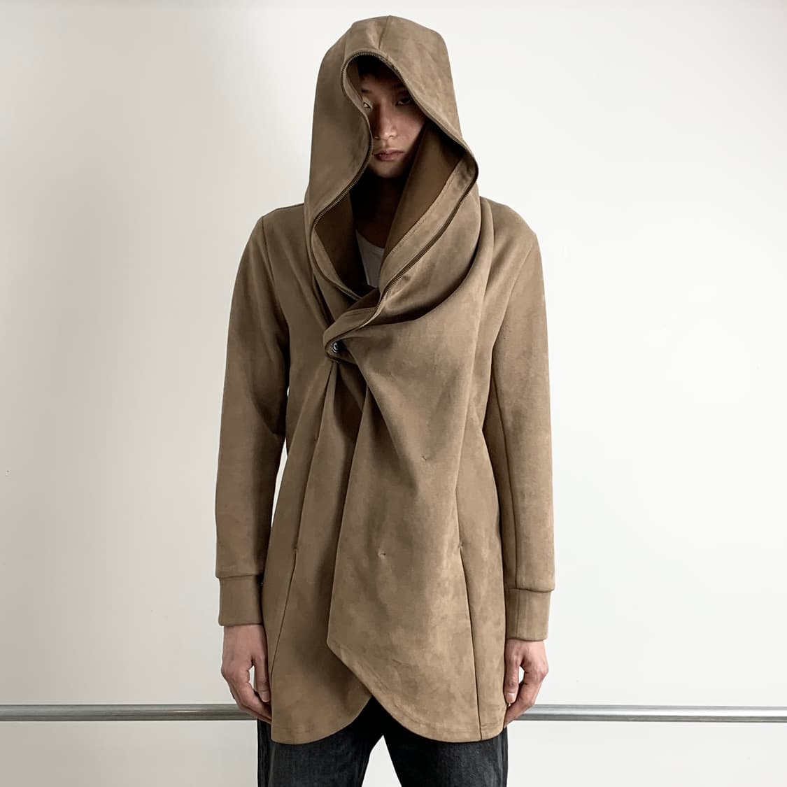 토네이도 마트 빅 후드 풀 집업 비대칭 드레이프 자켓 상품이미지3