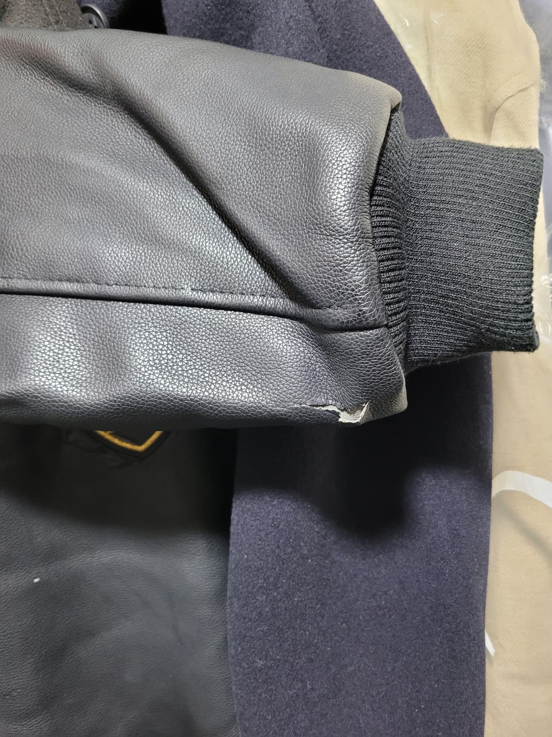 연세대 의대 과잠 자켓 2xl xxl 블랙 점퍼. 레더 울 블루종 105 상품이미지4