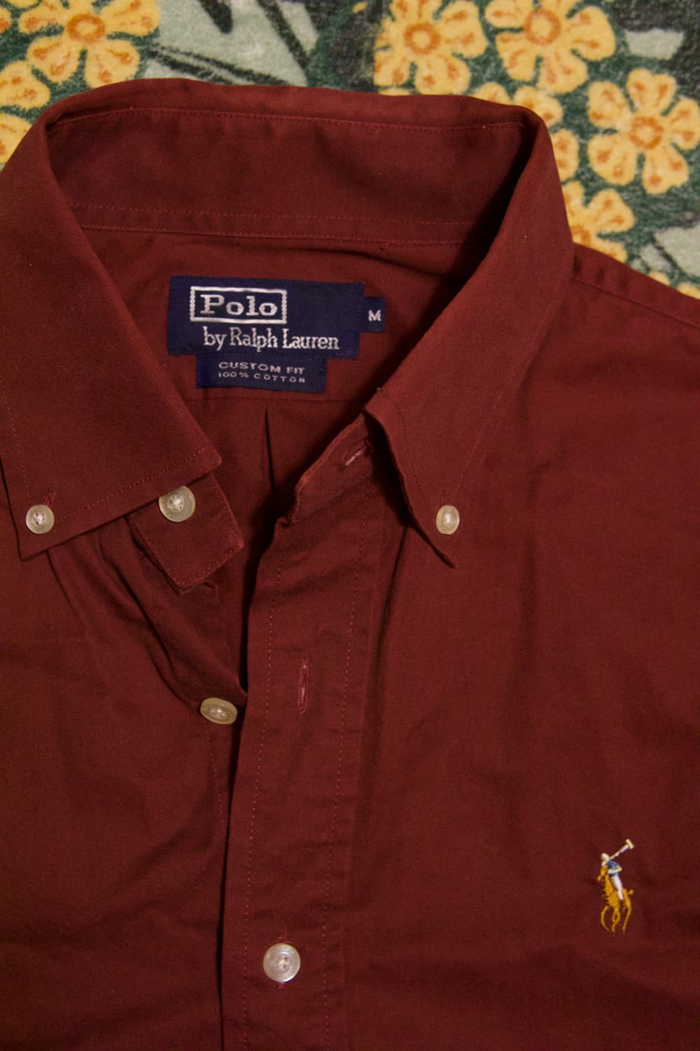 폴로 랄프로렌 버건디 커스텀핏 셔츠 XL 상품이미지2