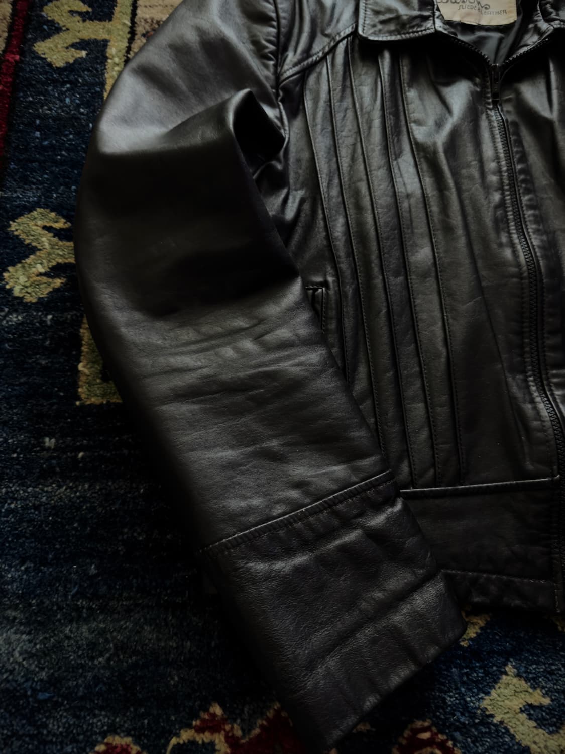 80s Wilsons black Whisker Leather Jacket 상품이미지7