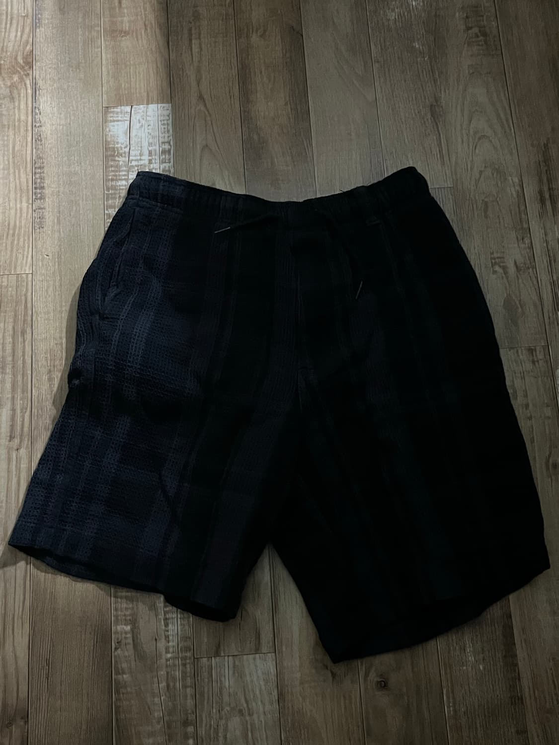 디스이즈네버뎃 와플체크 쇼츠 팬츠 블랙 상품이미지1