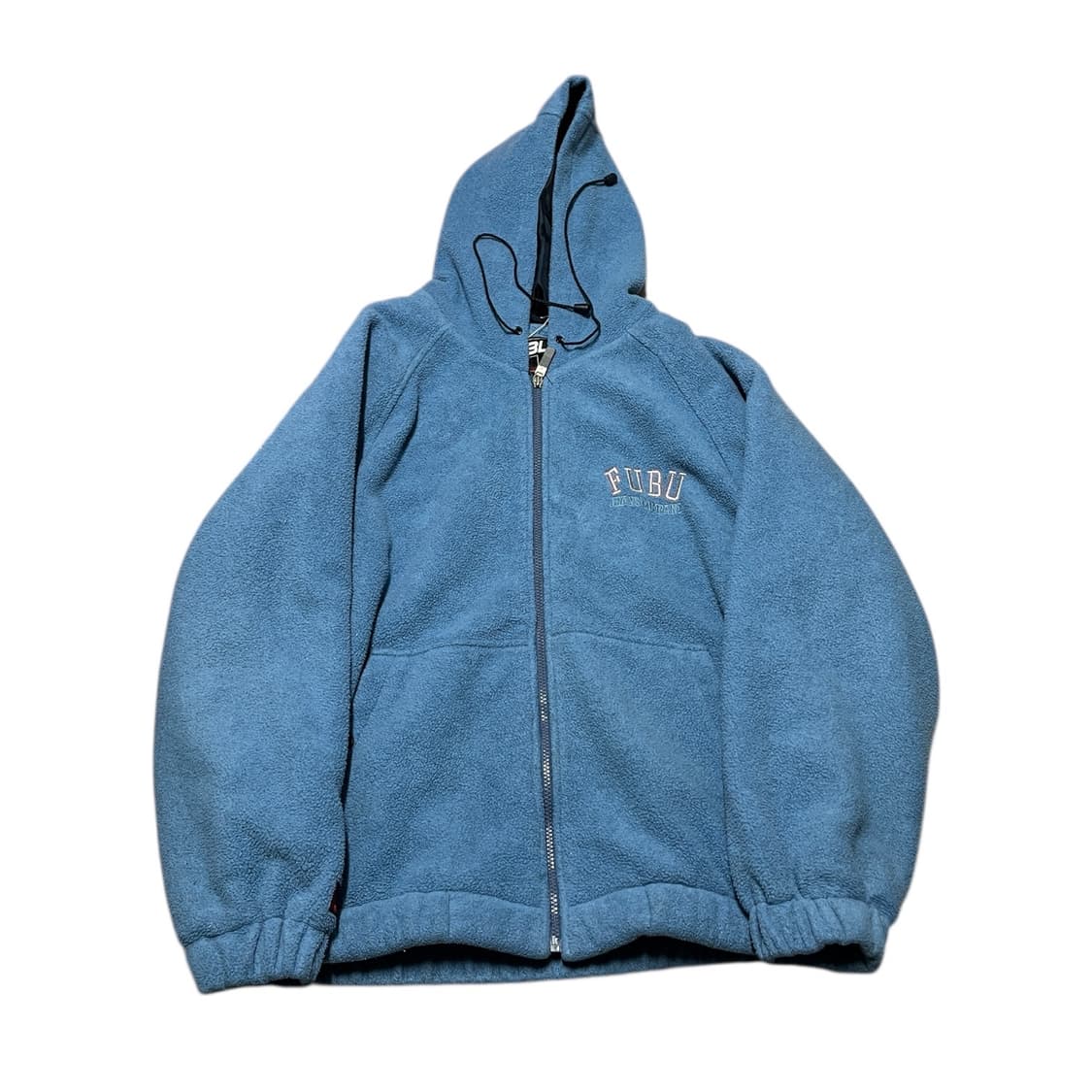 푸부 후부 올드스쿨 스카이 블루 빅 사이즈 레터링 후리스 집업 상품이미지2