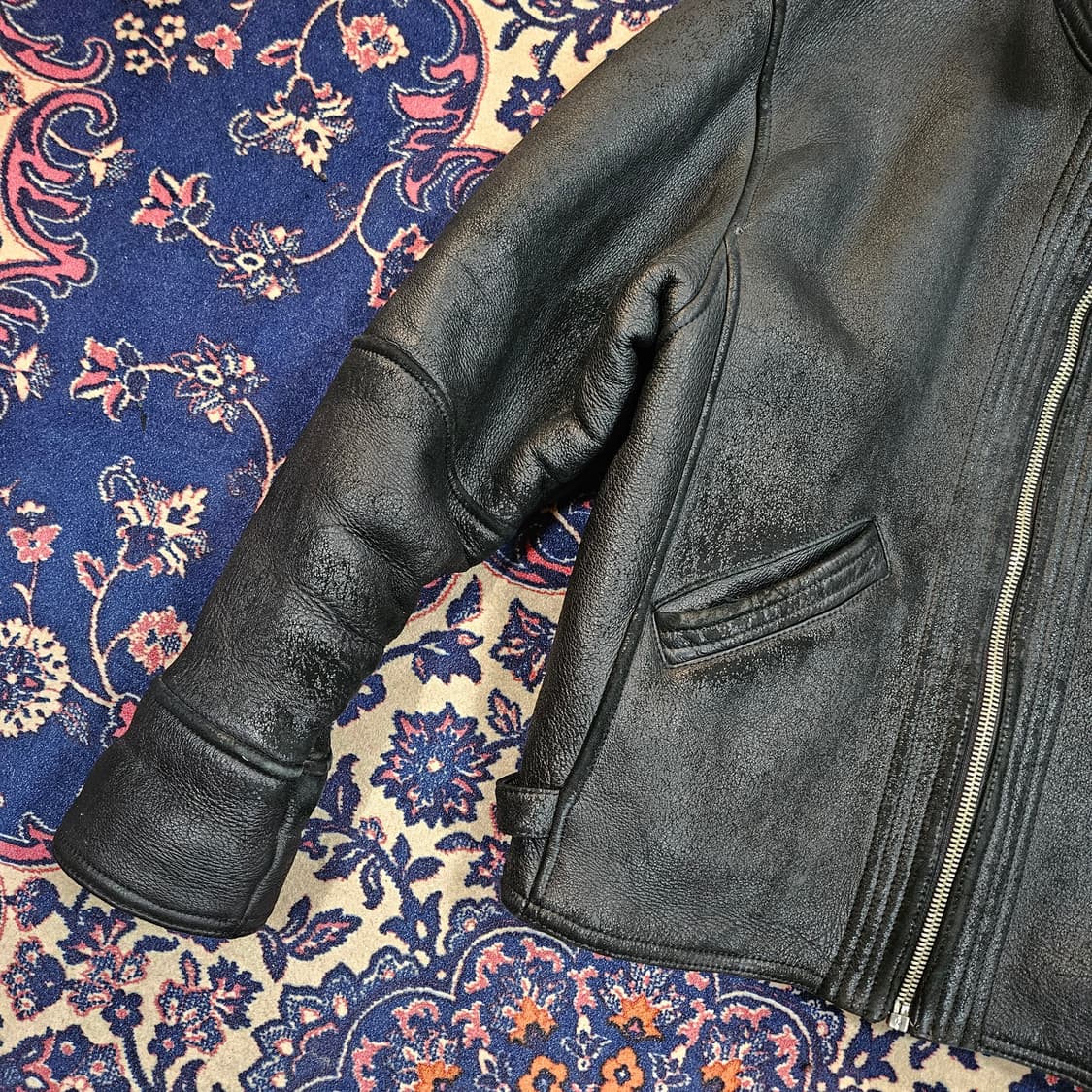 베르사체 90's 빈티지 워시드 가죽 양털 무스탕  상품이미지7