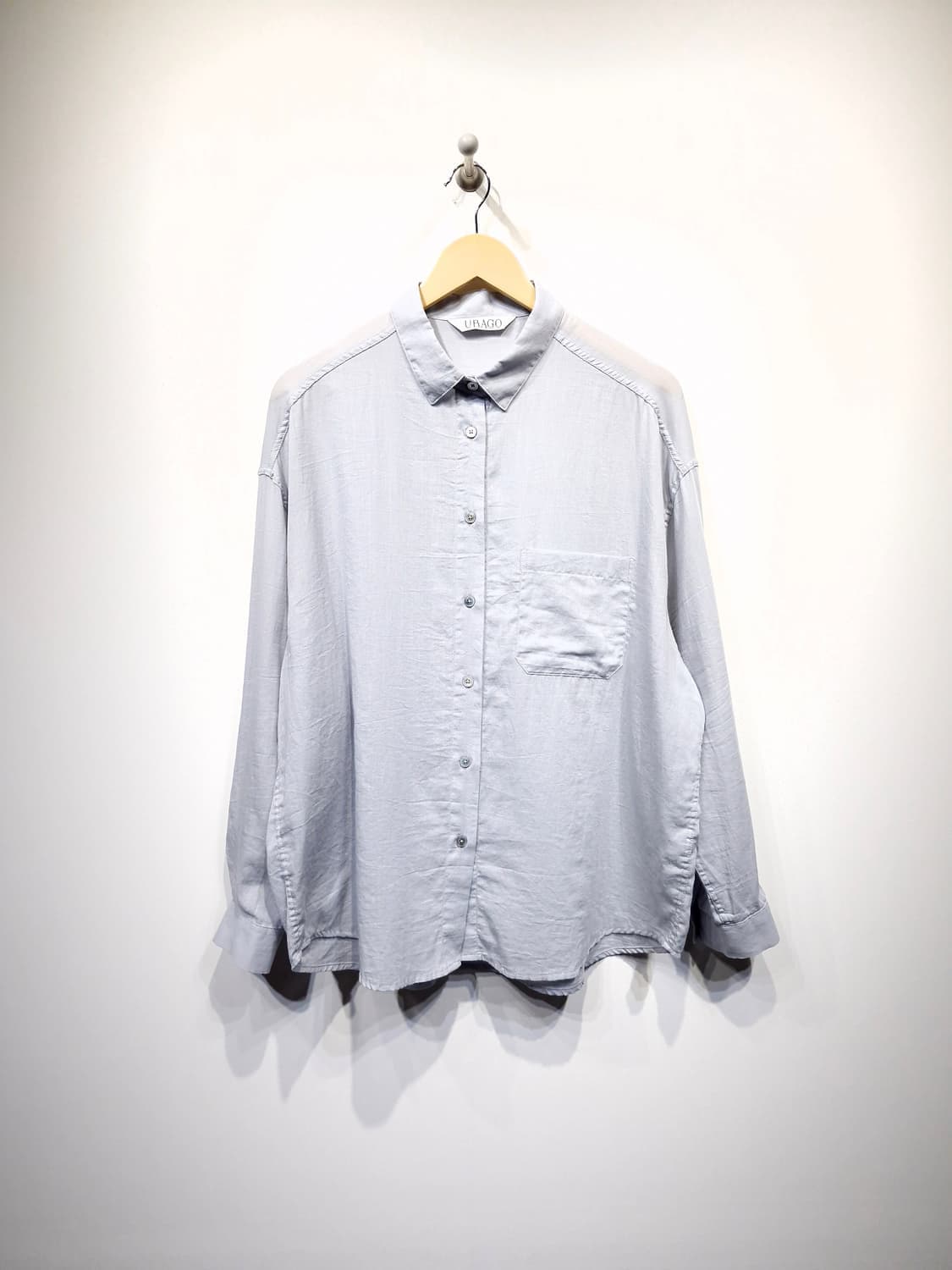 유라고(URAGO) 에어리 루즈핏 셔츠 스카이블루 상품이미지4