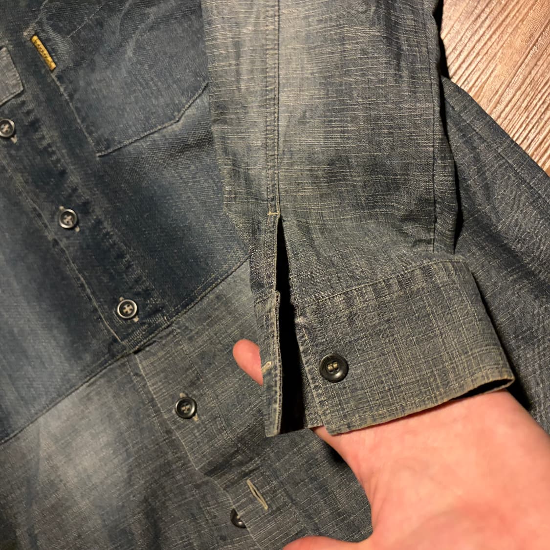 Armani jeans 더블 패널 워크 데님 셔츠 상품이미지6