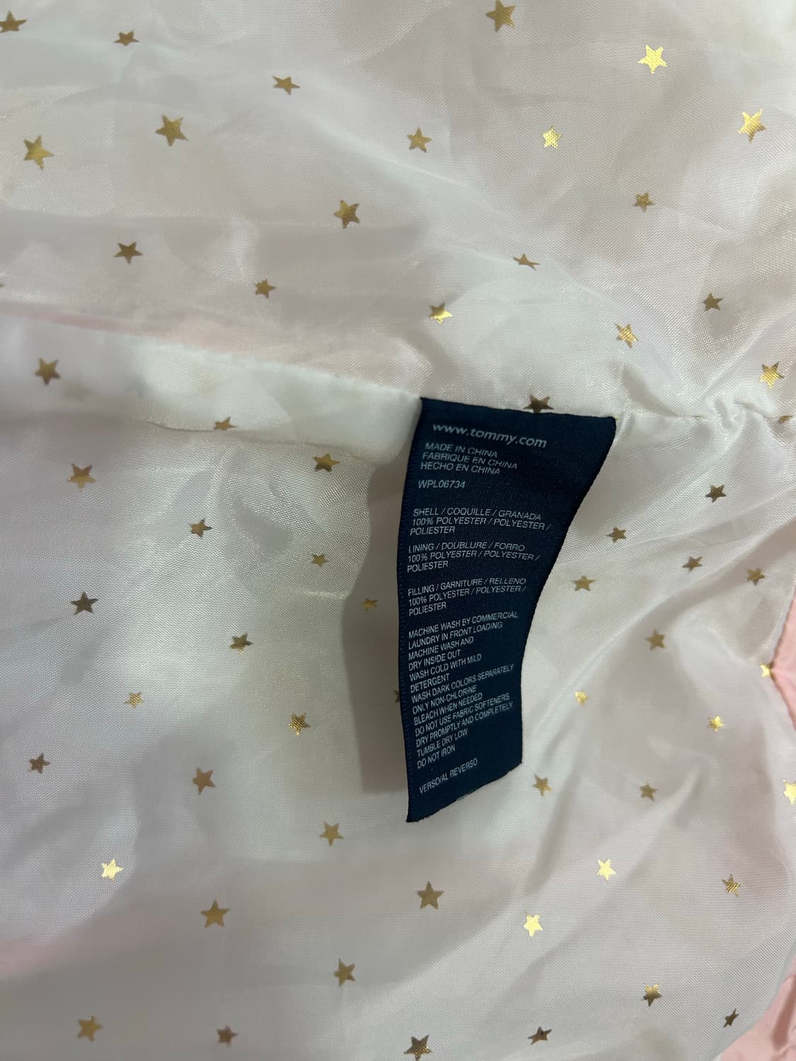 타미힐피거 갸루 금장단추 경량패딩 핑크 상품이미지4