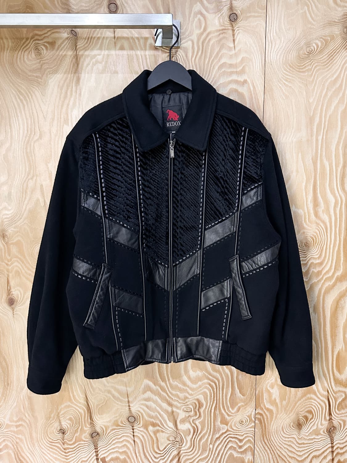 레드옥스 90‘s 레더 디테일 울 자켓 상품이미지1