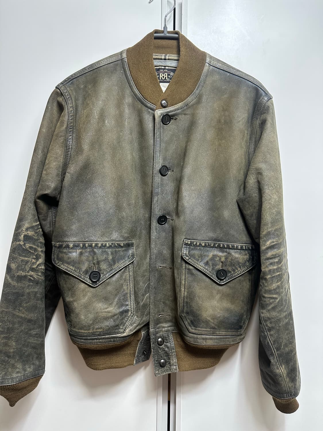 RRL 24FW 인디고 레더 보머 자켓 S 상품이미지1