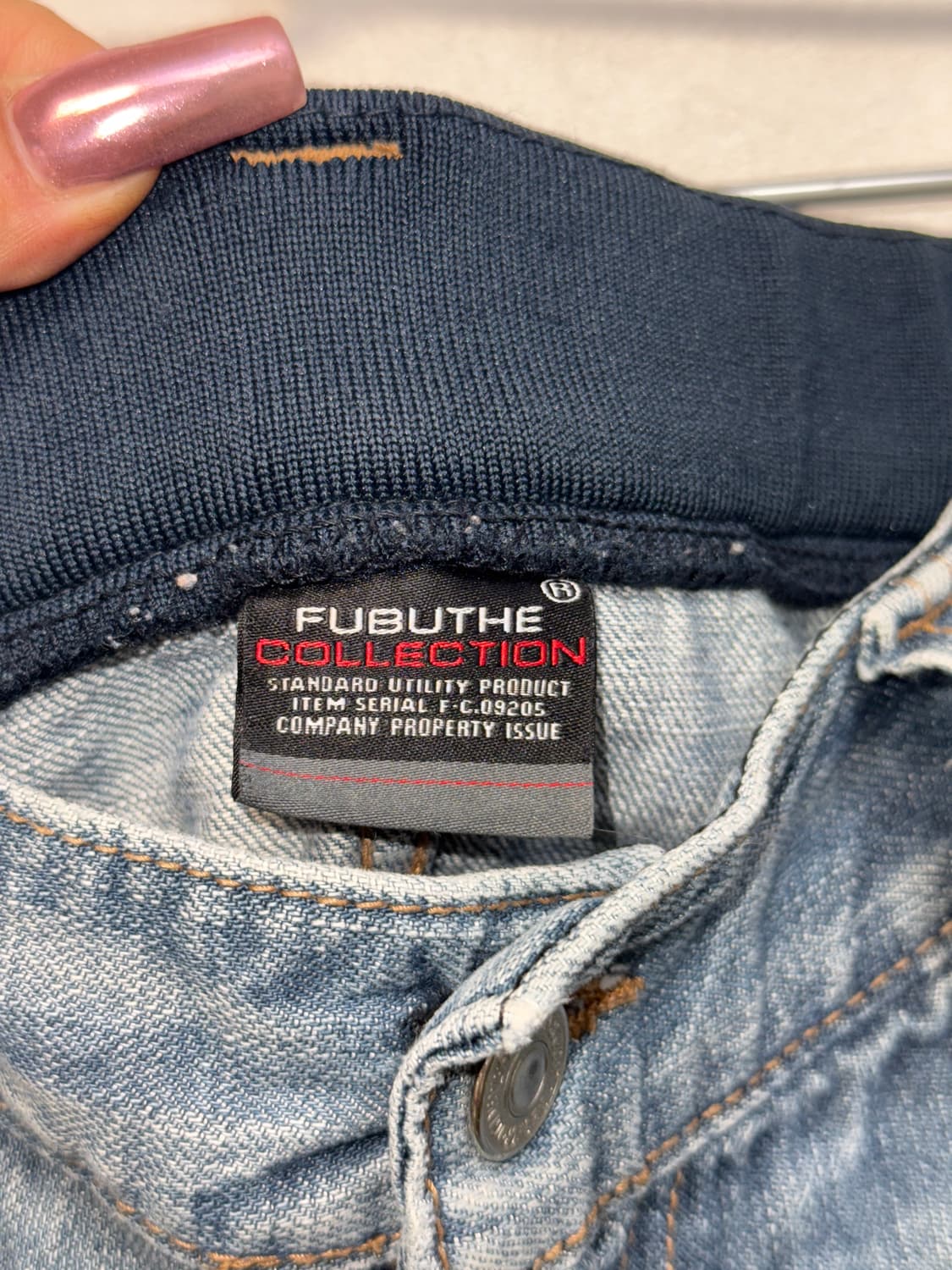 FUBU denim logo lettering patch bermuda  상품이미지4