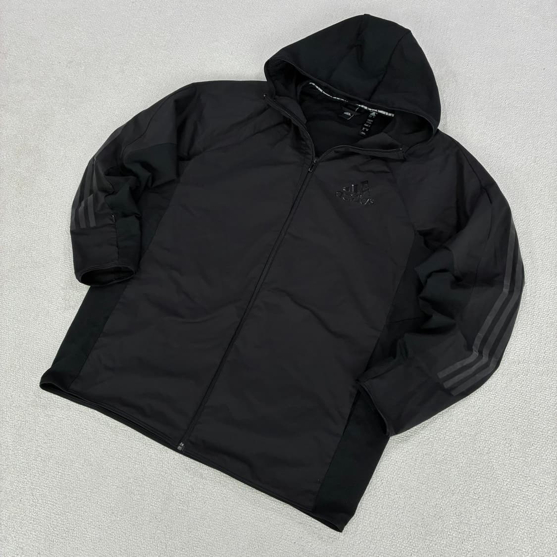 아디다스 올블랙 삼선 후드  상품이미지1