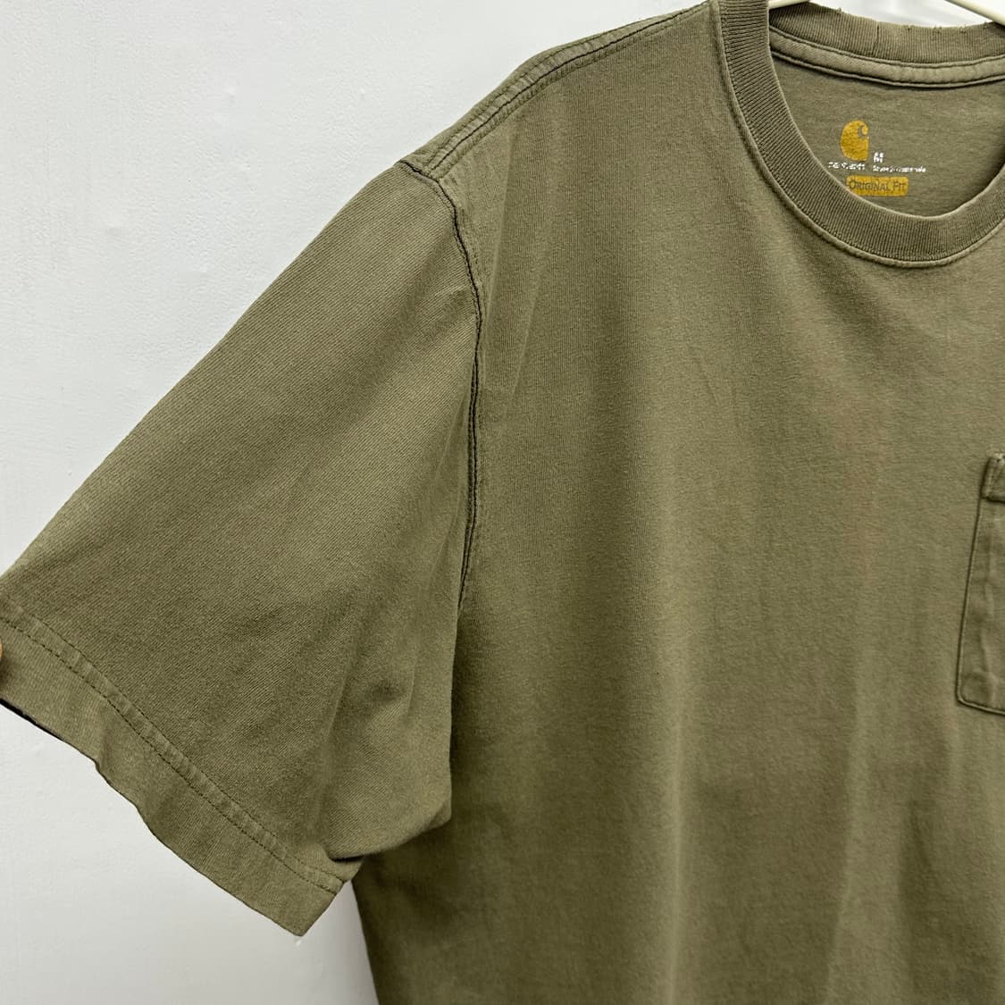 칼하트 빈티지 포켓 카키 반팔 티셔츠 M 상품이미지4