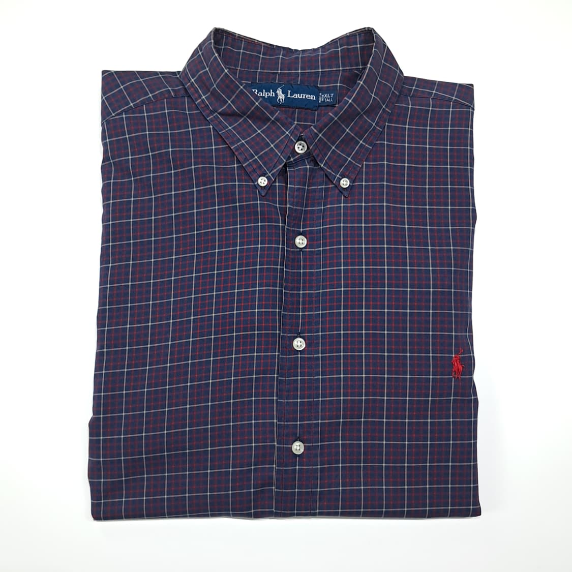 CL605 XLT 폴로 90s 마이크로체크 레드포니 네이비 셔츠 남방 상품이미지7