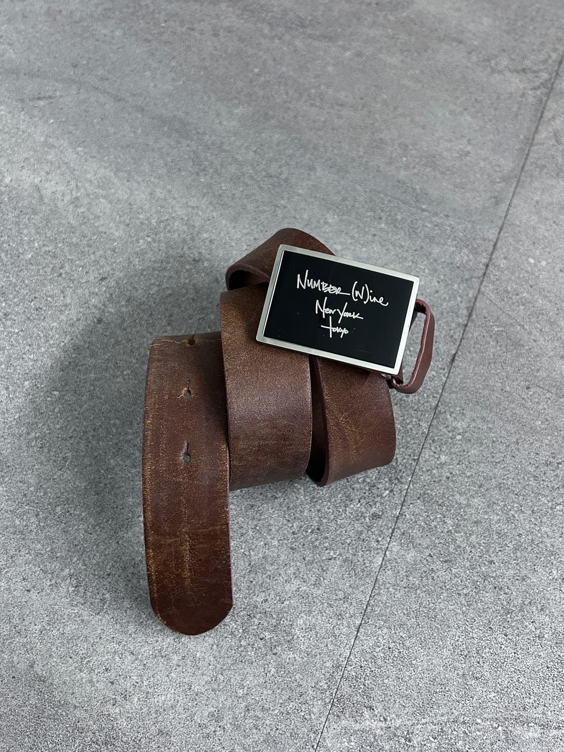 넘버나인 브라운 카우 레더 벨트 상품이미지1