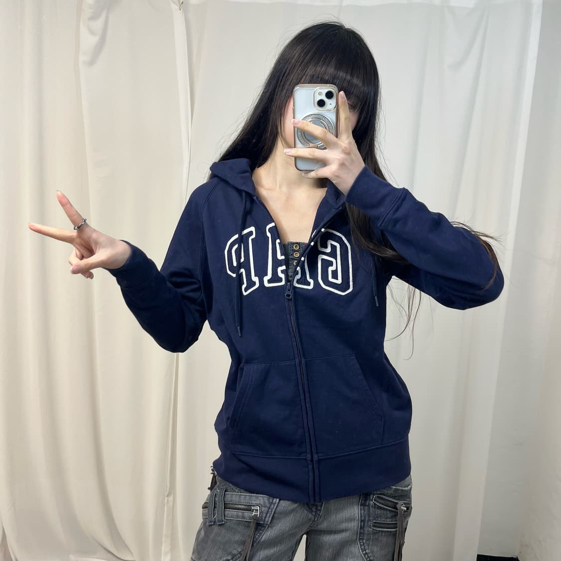 Gap navy zip-up hoodie 상품이미지2