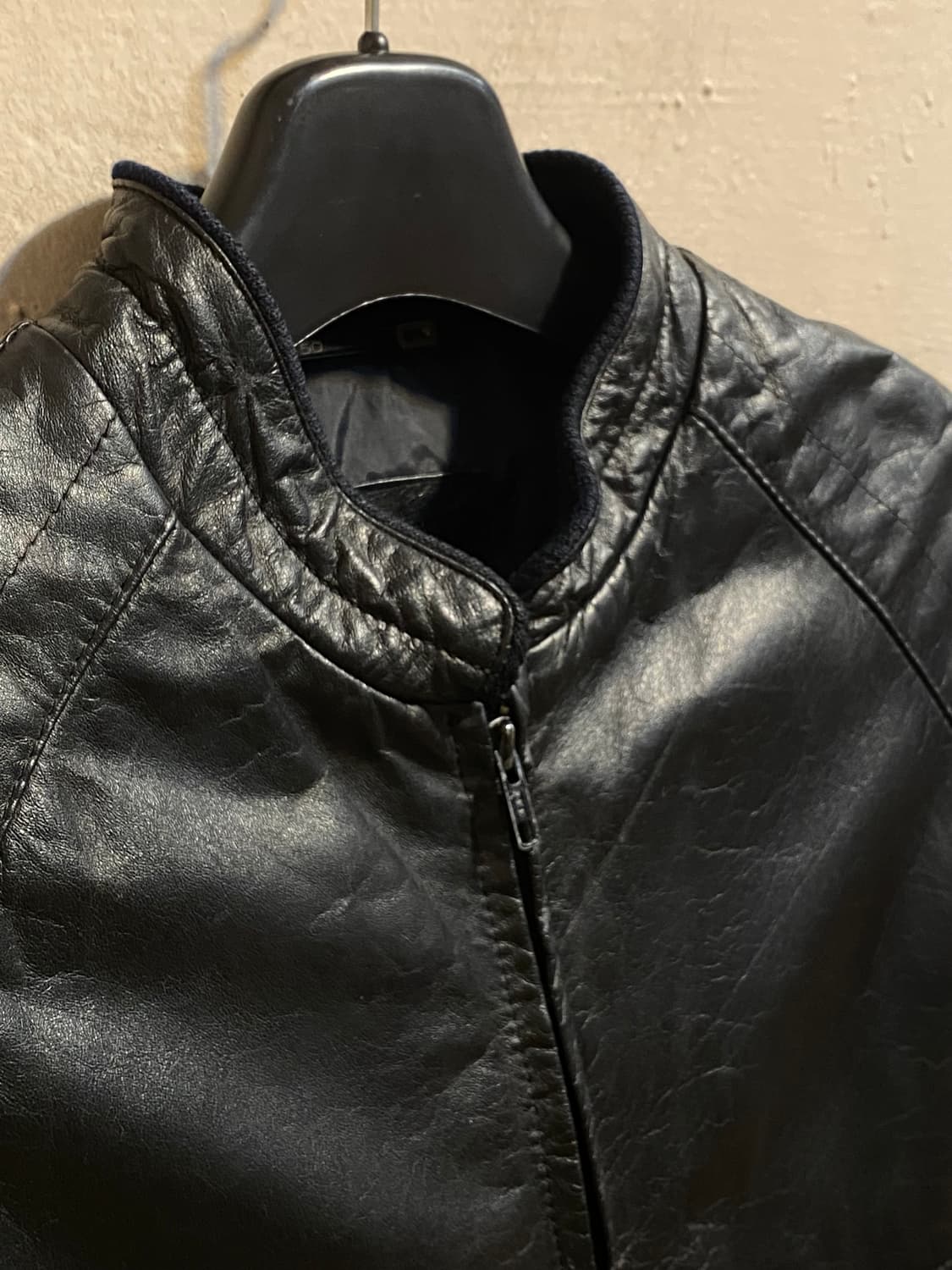 유즈드 레더 퀼팅 집업 자켓 상품이미지4
