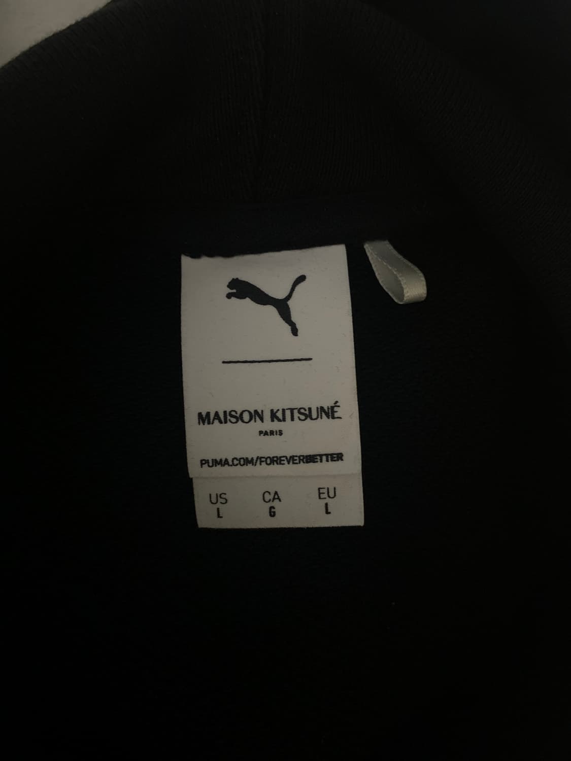 푸마 X 메종키츠네 후드 블랙 L 상품이미지4