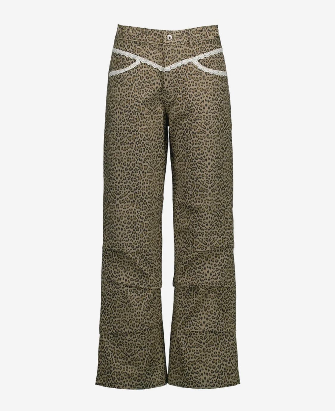 셋업이엑스이 LEOPARD LACE PANTS / BEIGE 상품이미지1