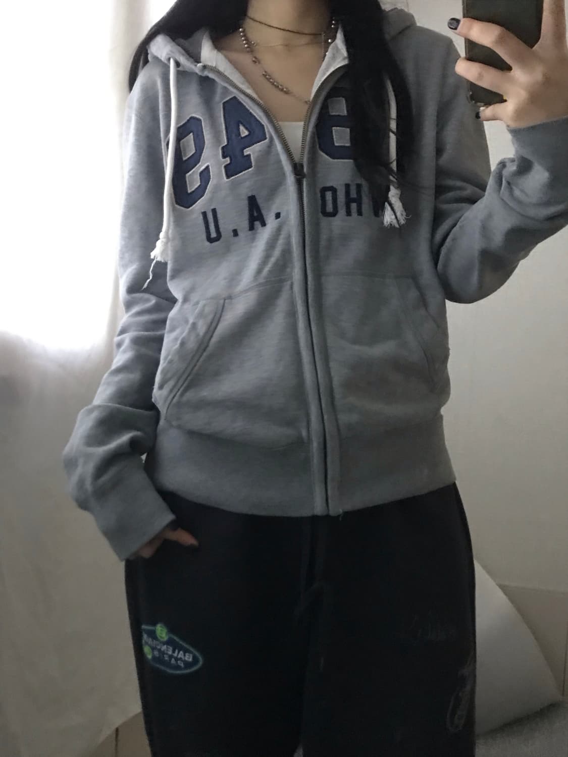 후아유 그레이 후드집업 상품이미지3