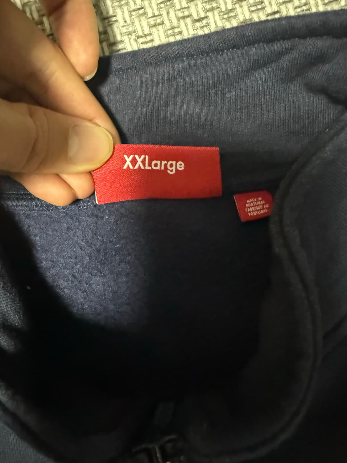 [XXL] 슈프림 스몰 박스 하프 집 풀오버 네이비 - 25SS 상품이미지2