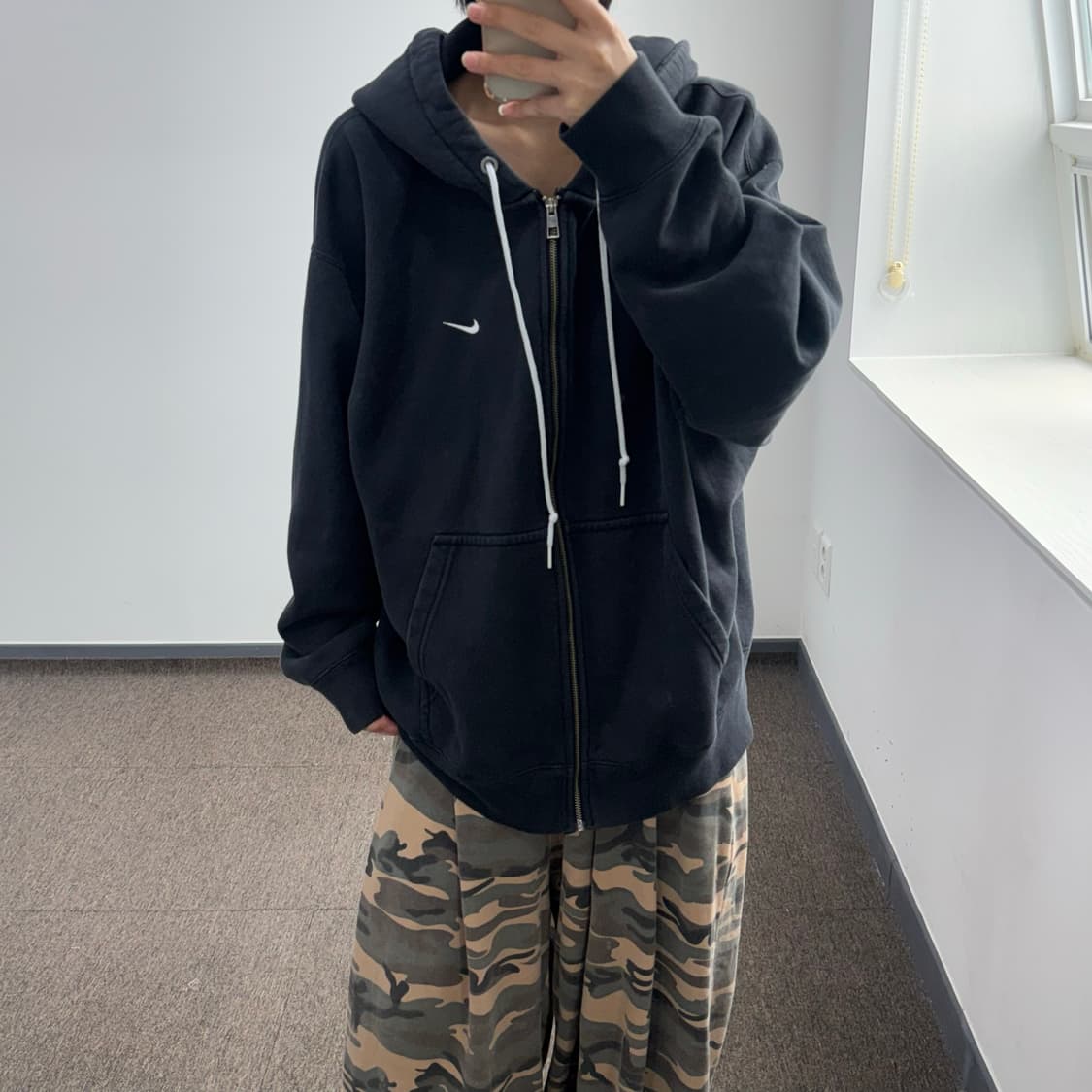 Nike 나이키 스몰로고 블랙 후드집업  상품이미지1