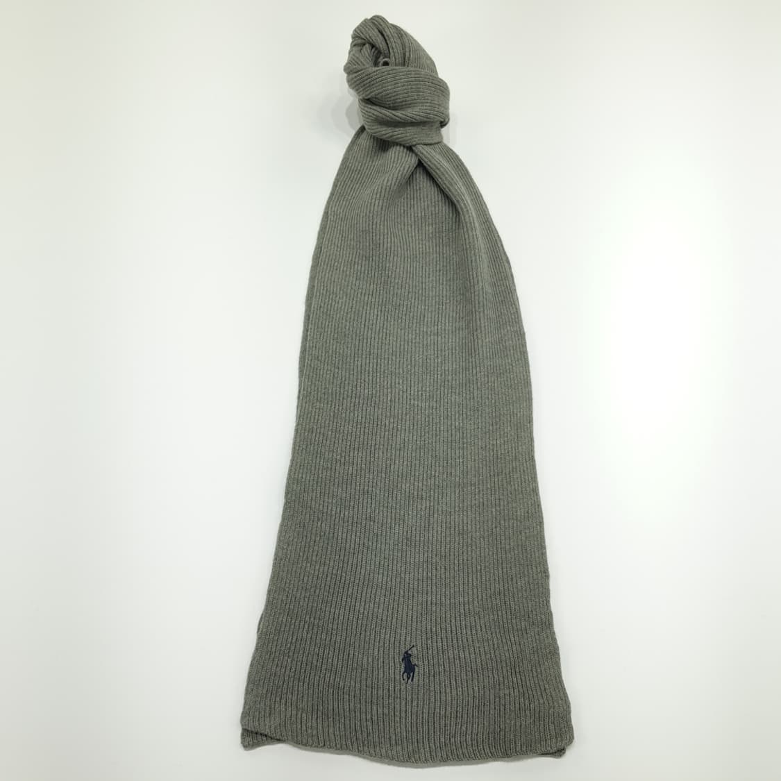 MX286 폴로 랄프로렌 더스티그레이 울 니트 목도리 머플러 상품이미지1
