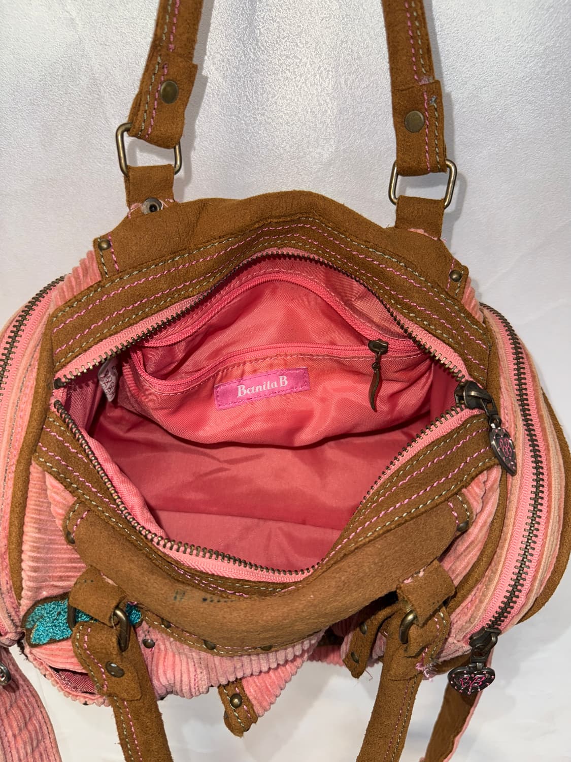 BanilaB pink brown western corduroy 투웨이백 상품이미지6