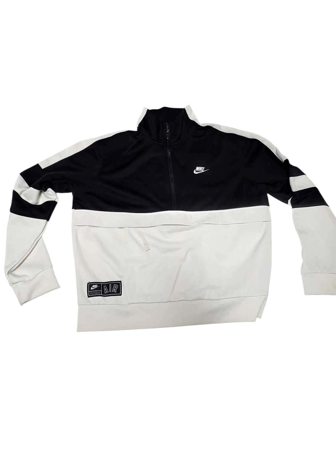 [나이키] 에어 올드스쿨 블랙 화이트 배색 반집업 아노락 M 실측L 상품이미지1