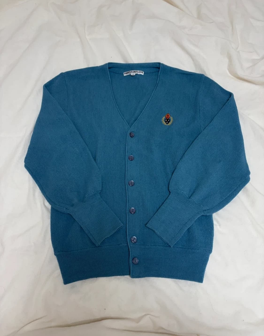 헤리티지플로스 크레스트 울 가디건 스카이블루 23SS 상품이미지1