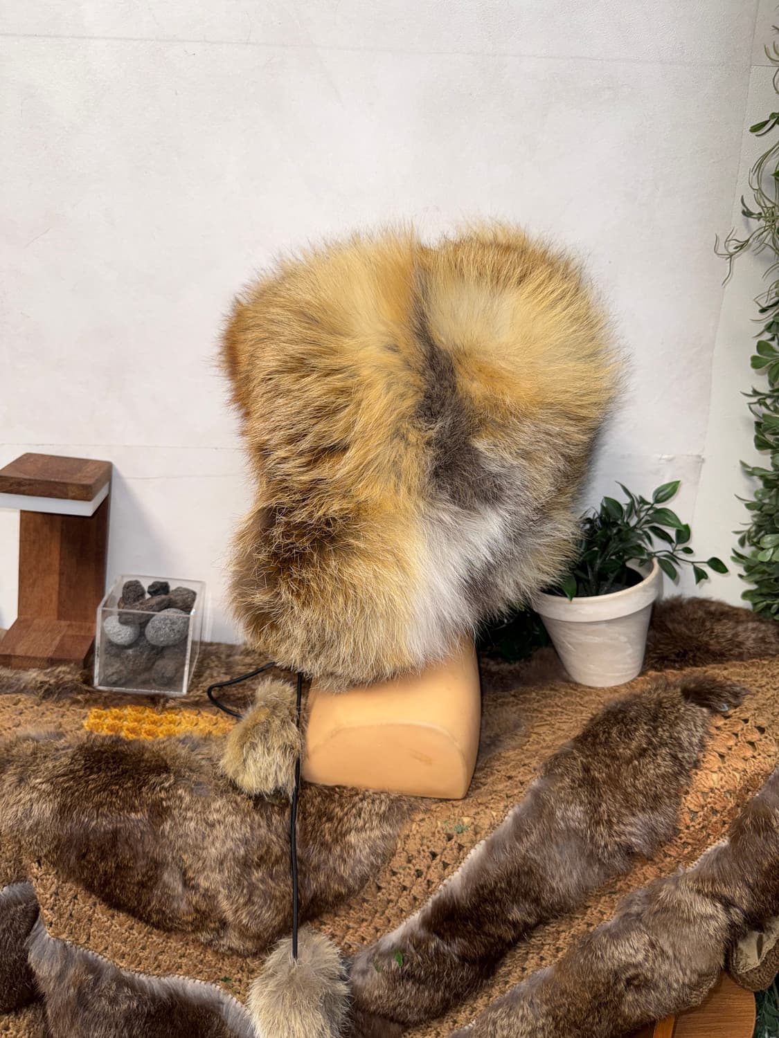 Mixed brown fox fur hood eskimo hat 상품이미지3