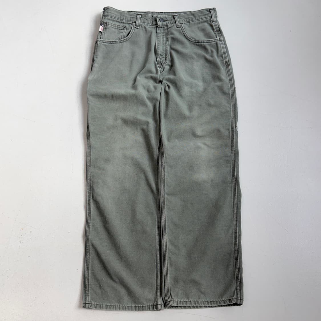 칼하트 OG 모스그린 카펜터 와이드 워크팬츠 상품이미지2