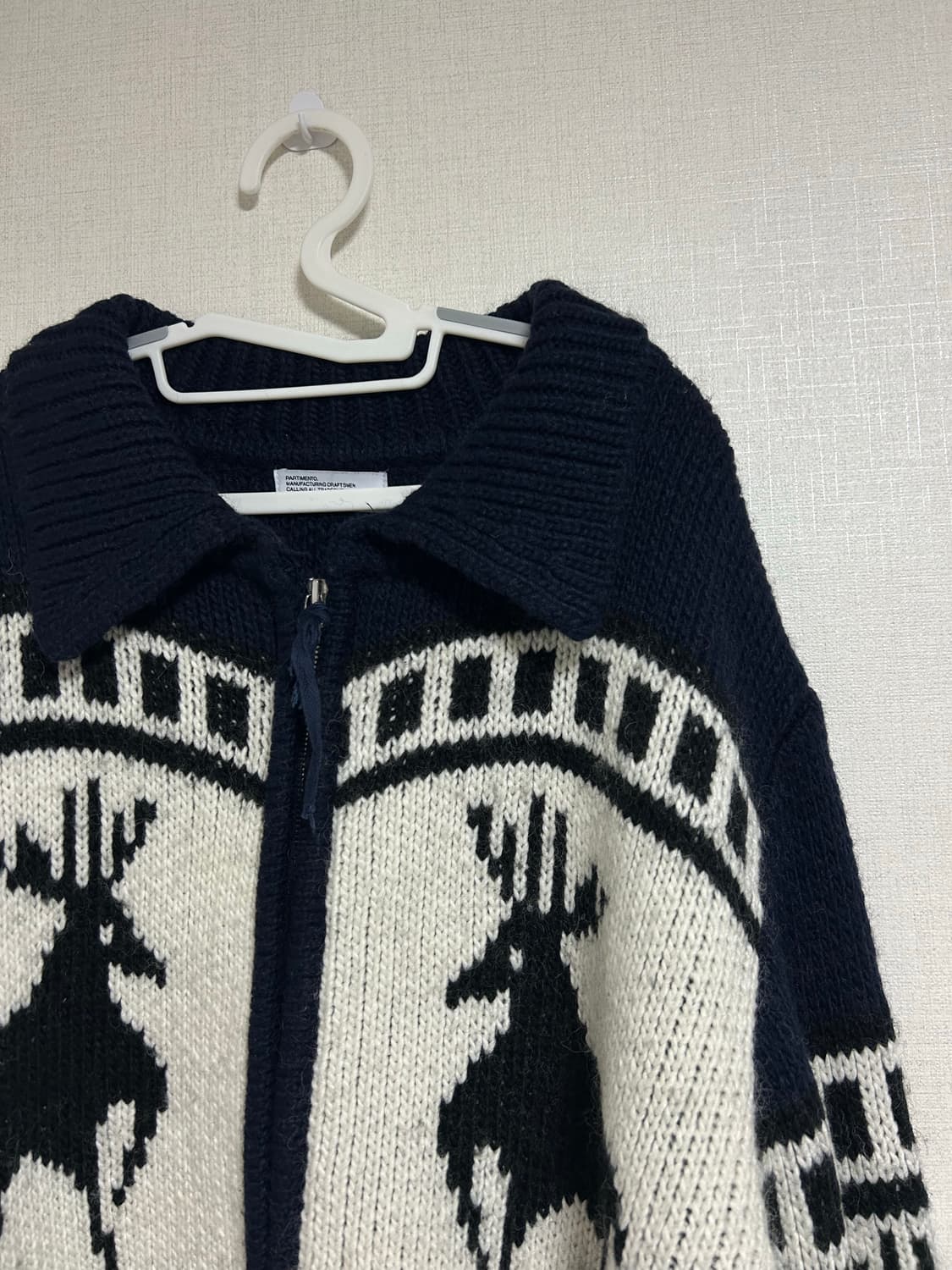 파르티멘토 우먼 코위찬 니트 집업 가디건 네이비  상품이미지8