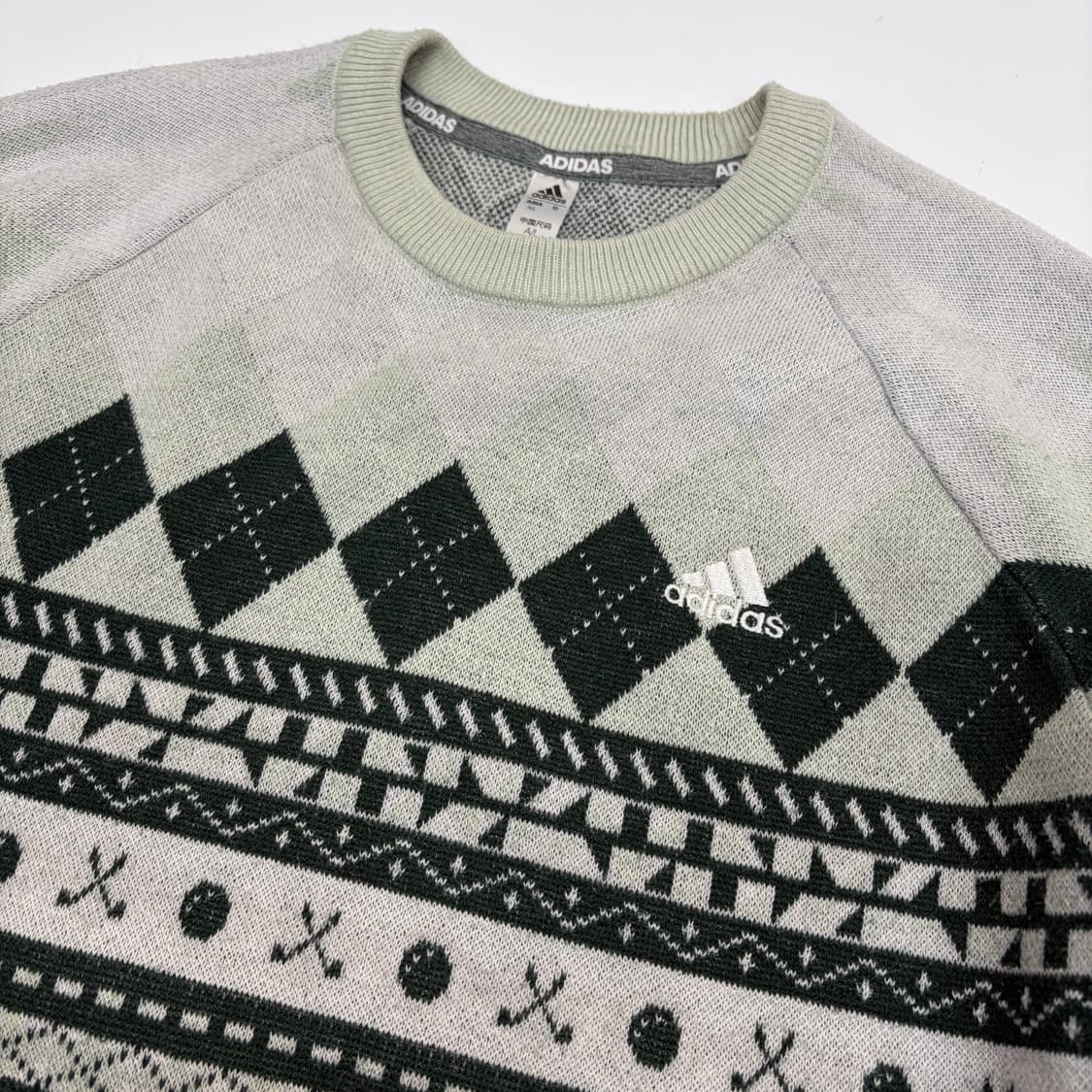 아디다스 패턴 니트 그린 상품이미지2