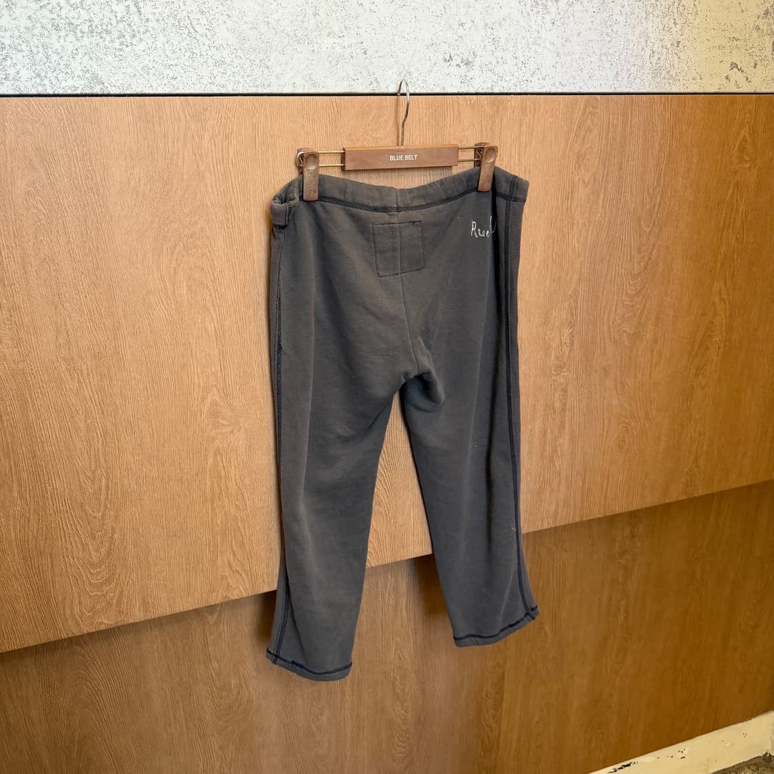 빈티지 밴딩 카프리 트레이닝 스웨트 팬츠 로고 프린팅 브라운 k73 상품이미지2