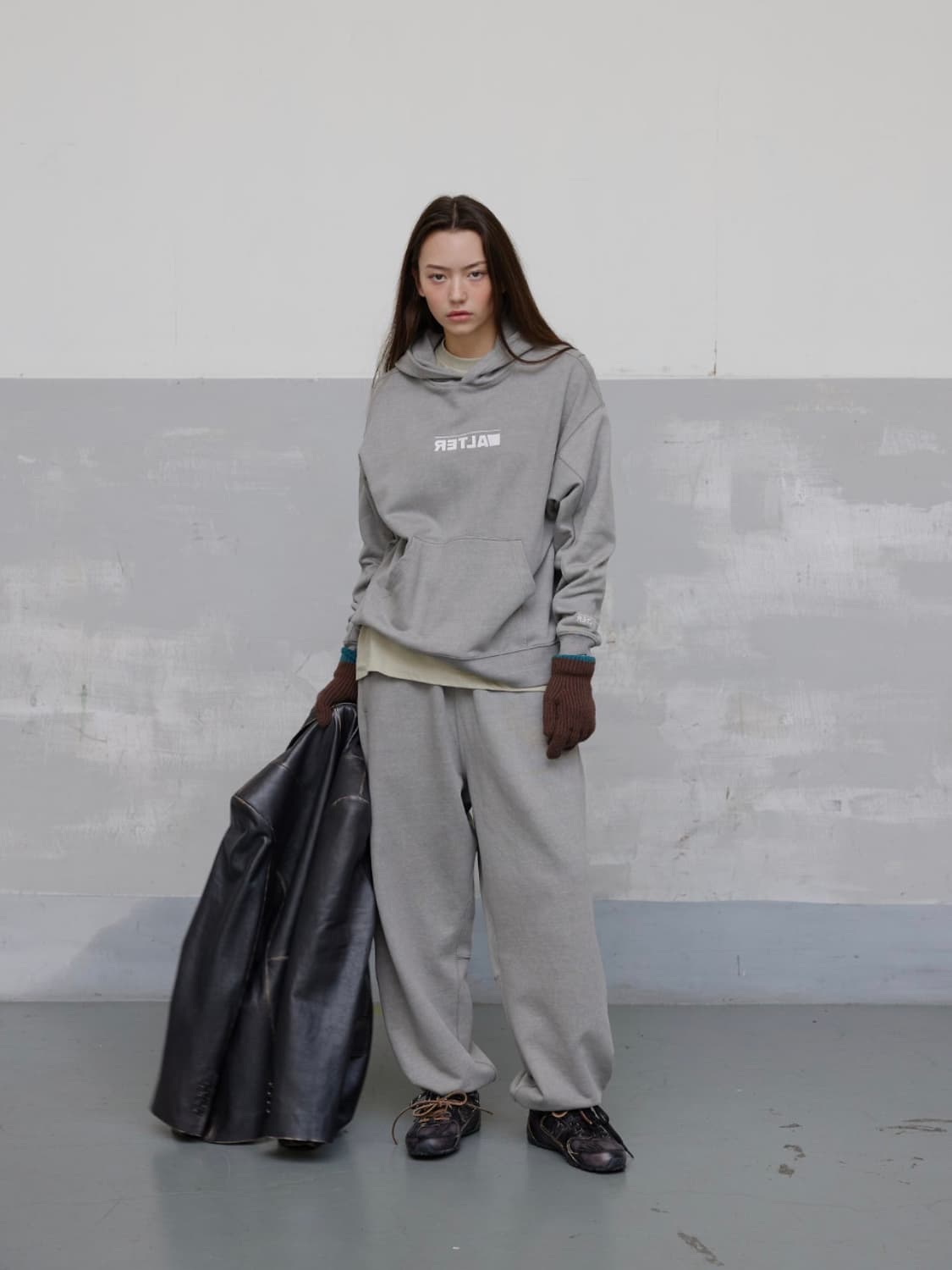 [새제품/L] 알터 피그먼트 스웻 셋업 - 네이비 상품이미지10