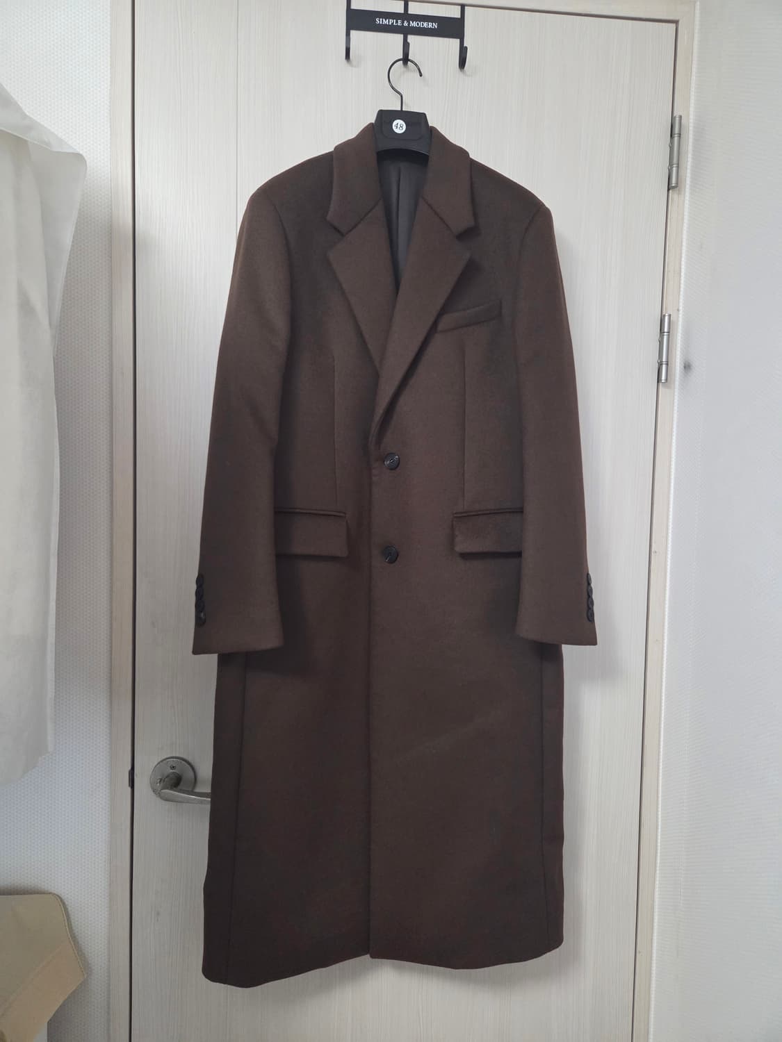 [48] 마마가리 컬렉션무드 싱글 코트 브라운 상품이미지1