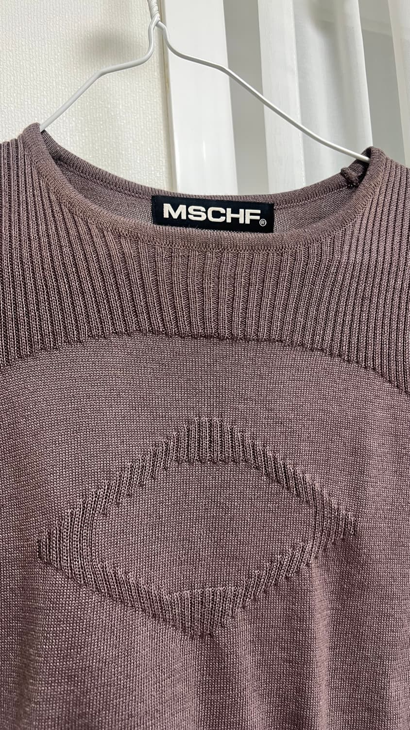 미스치프 롬버스 반팔 니트 로즈 브라운 상품이미지2