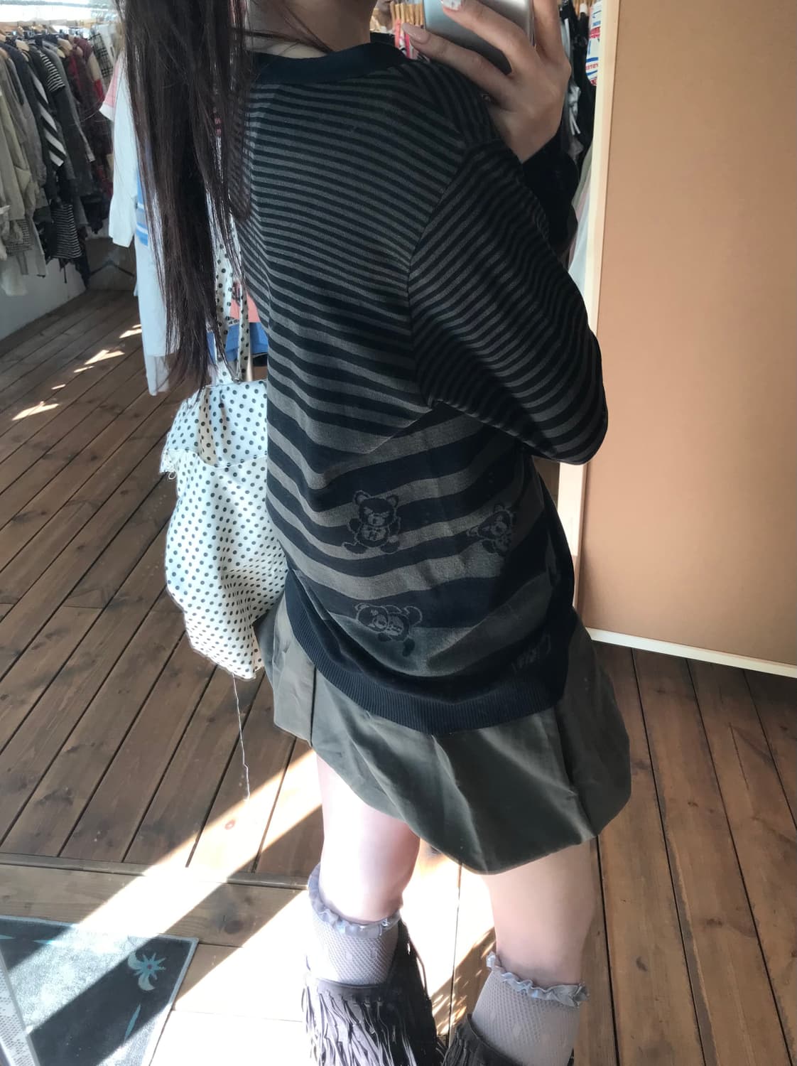히스테릭글래머 퍽베어 카키 가디건 상품이미지5