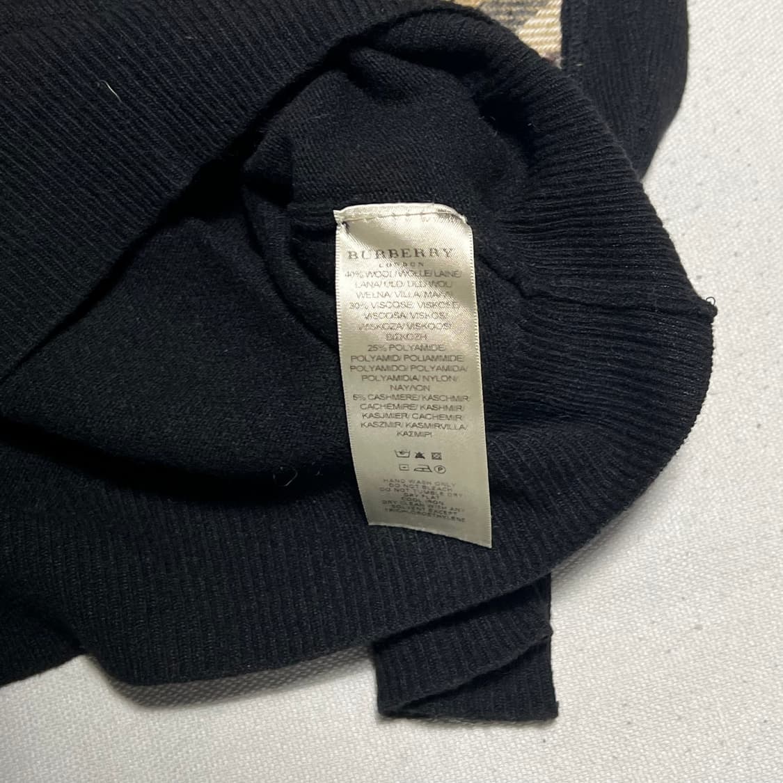 S 버버리 노바체크 암 패치 울 목폴라 니트 상품이미지5