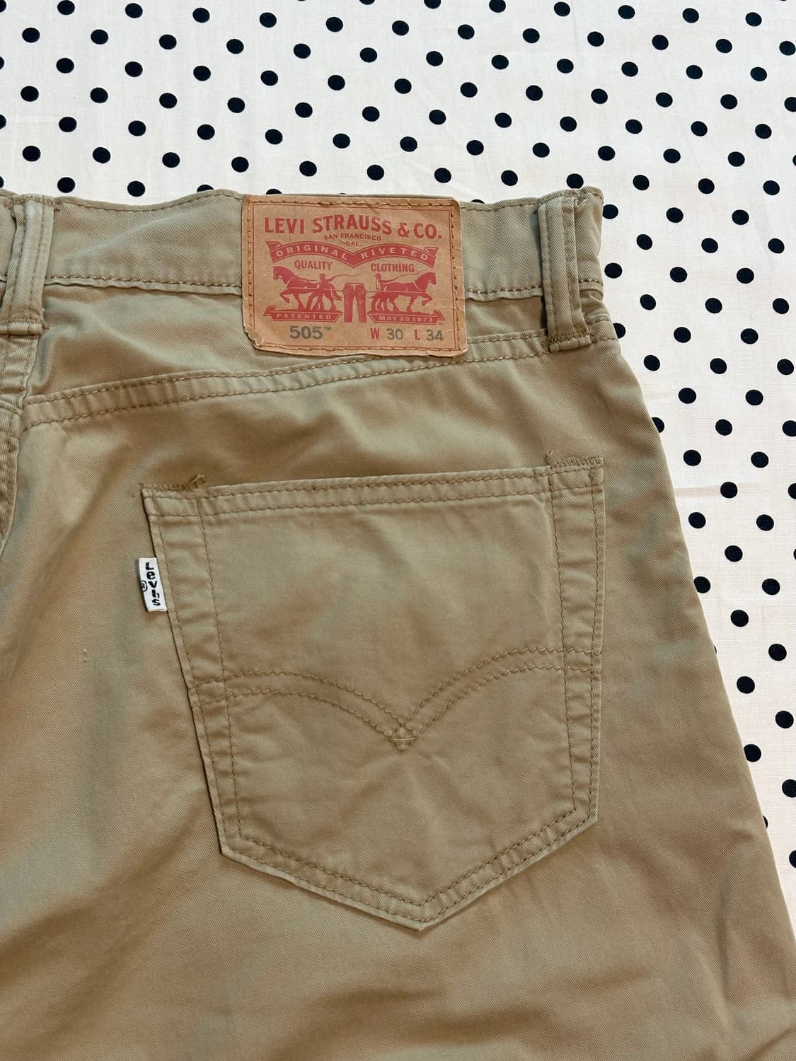 리바이스 베이지브라운 505 화이트탭 치노팬츠 상품이미지5