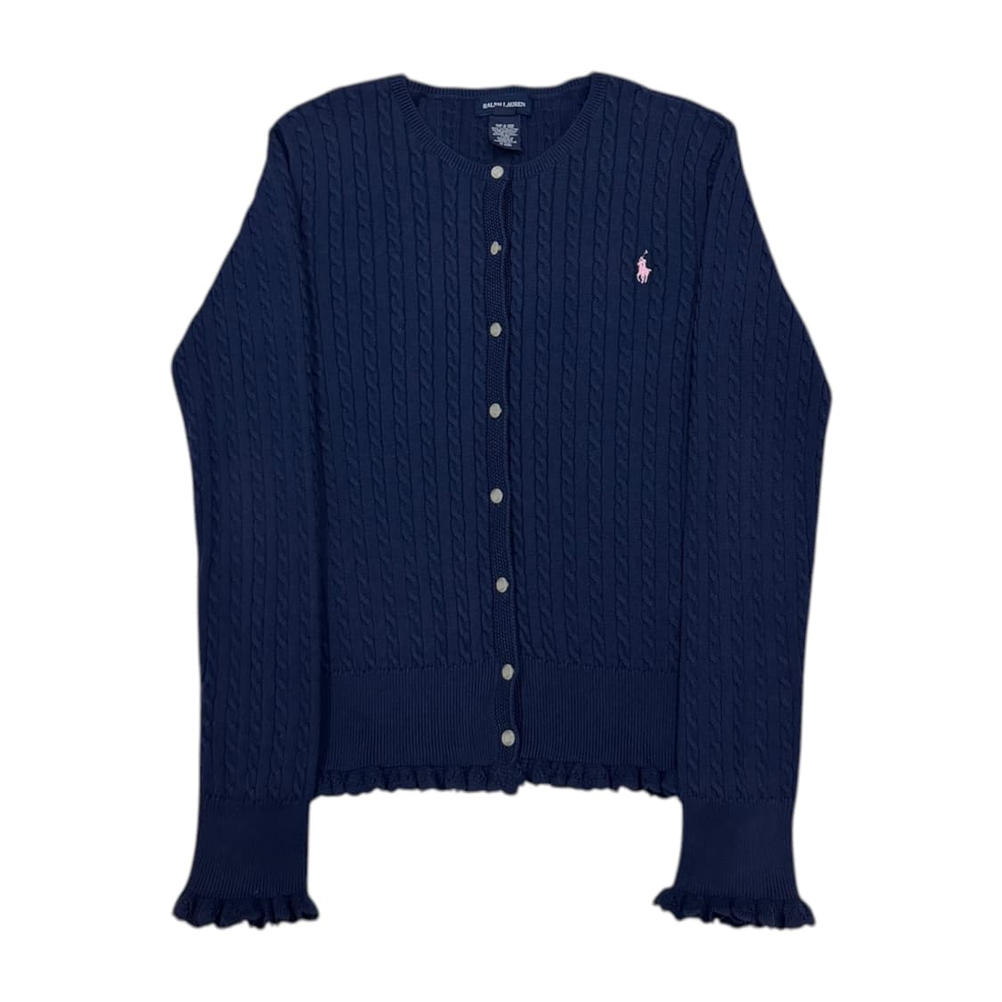 폴로 랄프로렌 핑크 포니 프릴 네이비 가디건 XL 상품이미지1