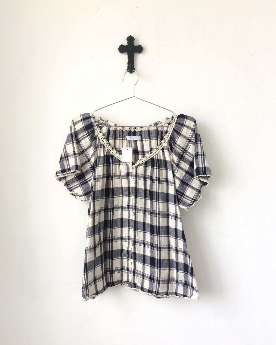 Check pattern blouse 상품이미지2