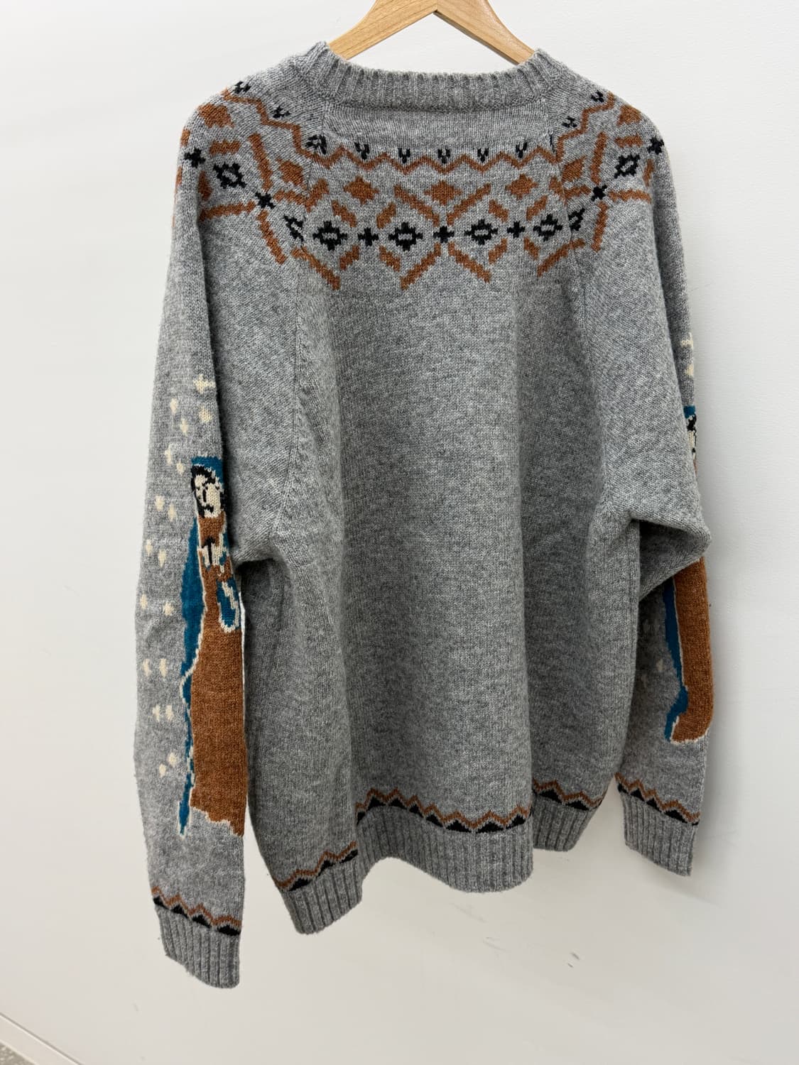 캐피탈 5G 울 엘보 마리아 무늬 노르딕 크루 스웨터3(민트급) 상품이미지3