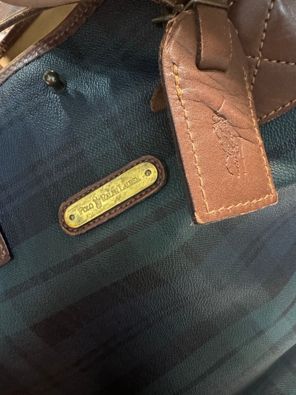 90~00s 폴로 랄프로렌 빈티지 타탄 체크 토트백 상품이미지2