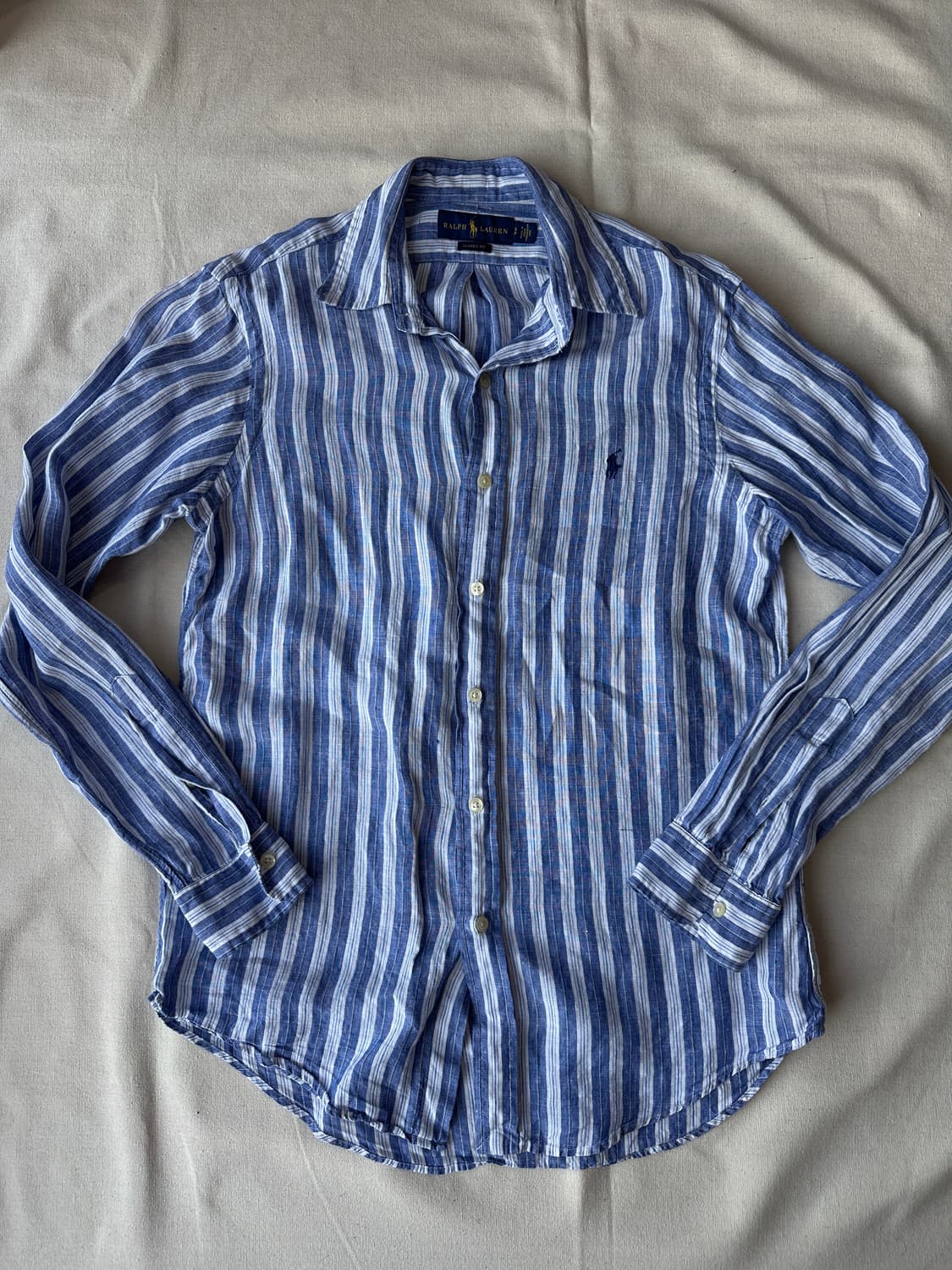 폴로 린넨 스트라이프 셔츠 클래식핏 S 상품이미지2