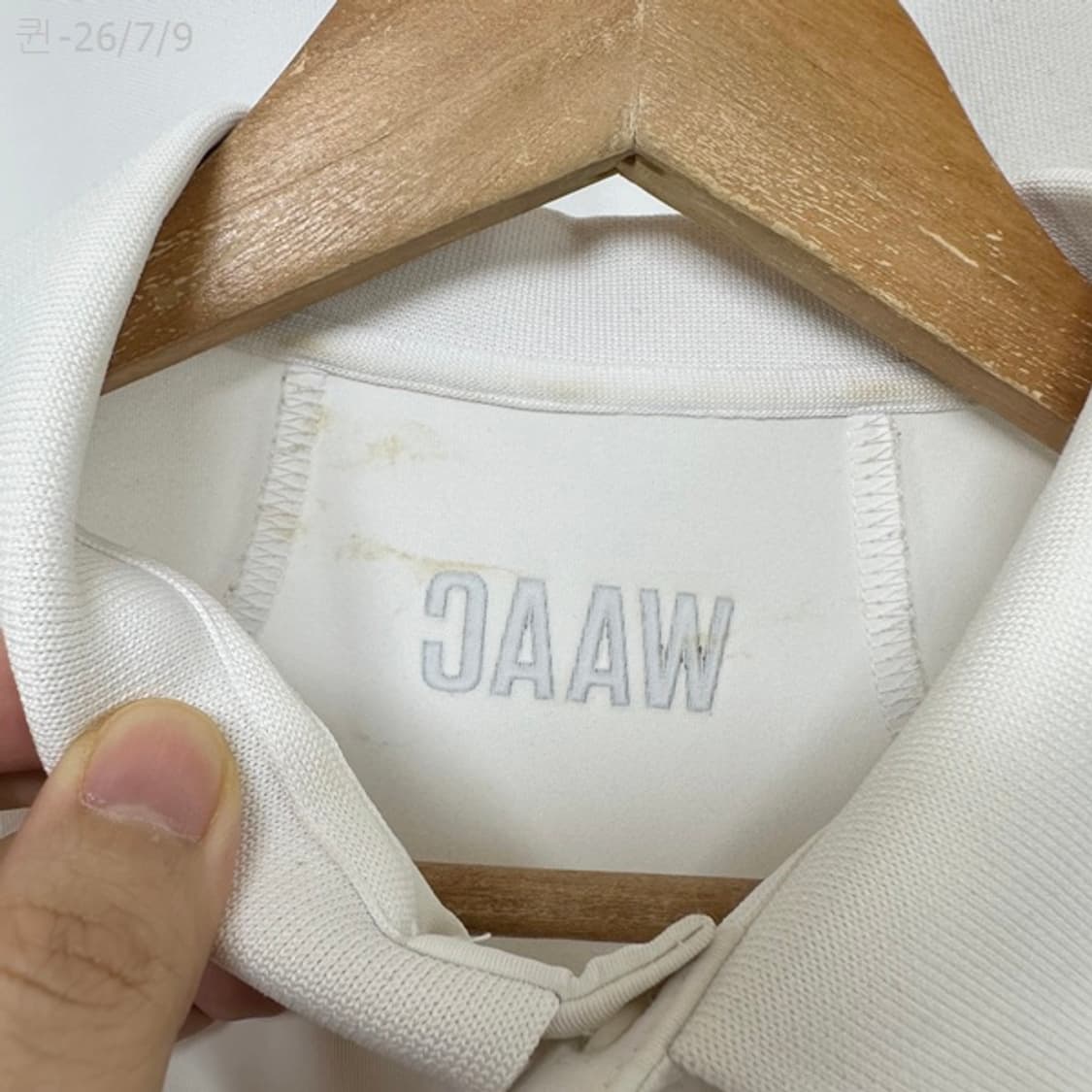 왁 남자 골프 스판 카라 반팔티 1 화이트 (실측100) 상품이미지3