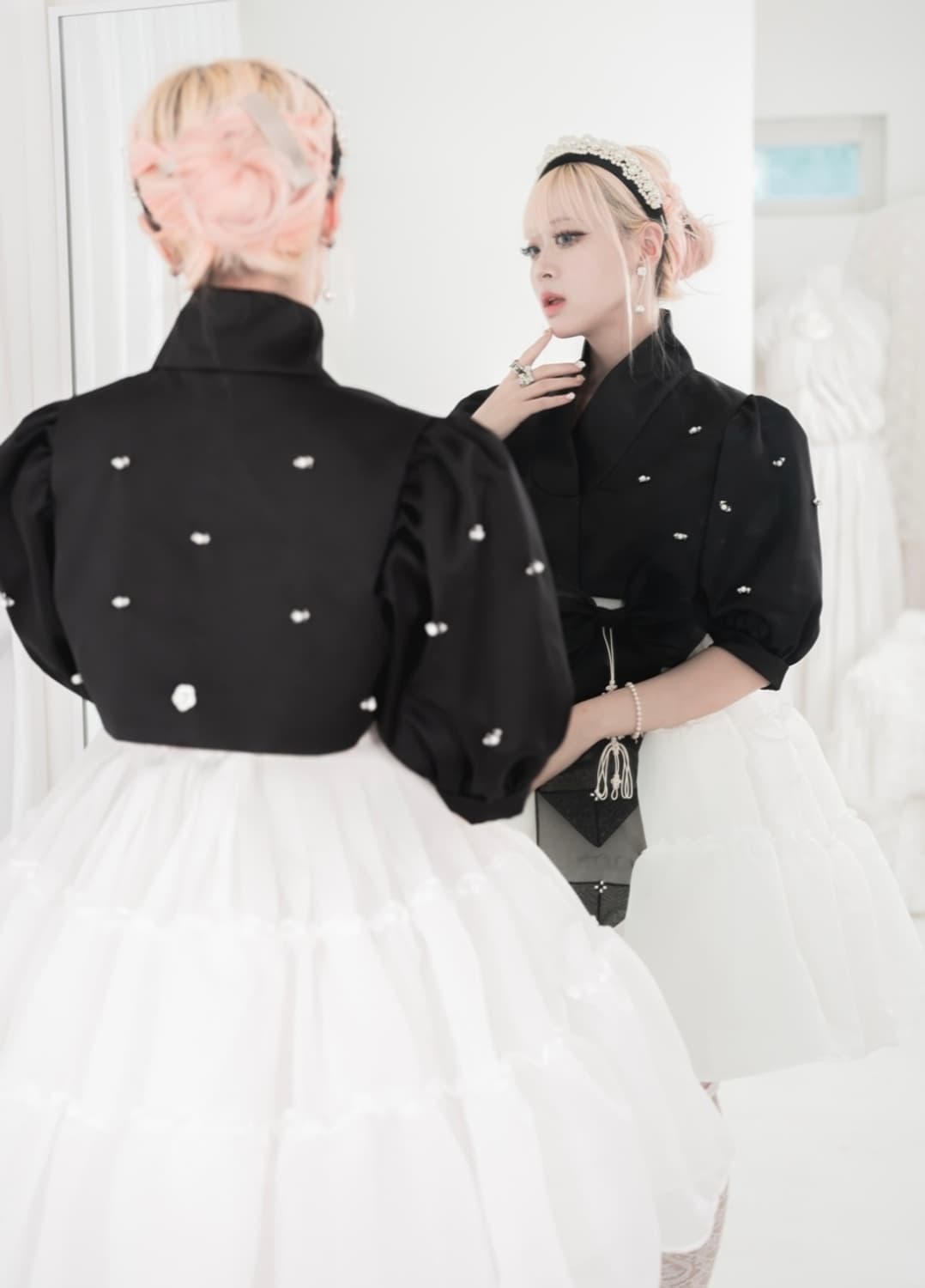 미오한복 슬한복 오얏꽃 진주 저고리 상품이미지3