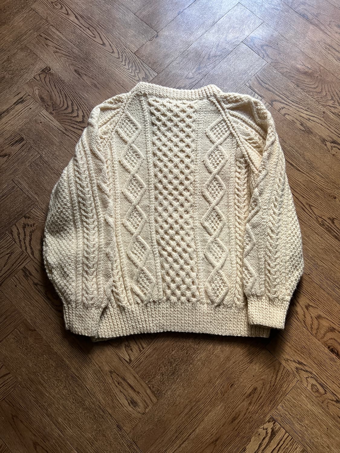 [M]90's 아일랜드제 핸드메이드 아란 피셔맨 스웨터 F1 상품이미지6